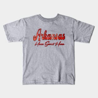 Arkansas "Home Sweet Home" Barn Wood Design Kids T-Shirt